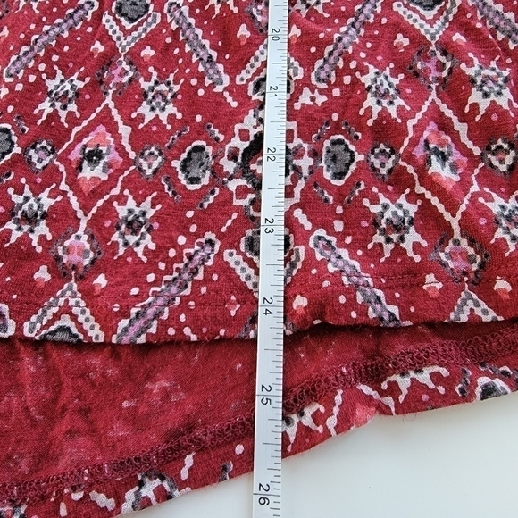 Lucky Brand Red Aztec V-Neck Long Sleeve Tunic - Size S/P - Picture 6 of 7